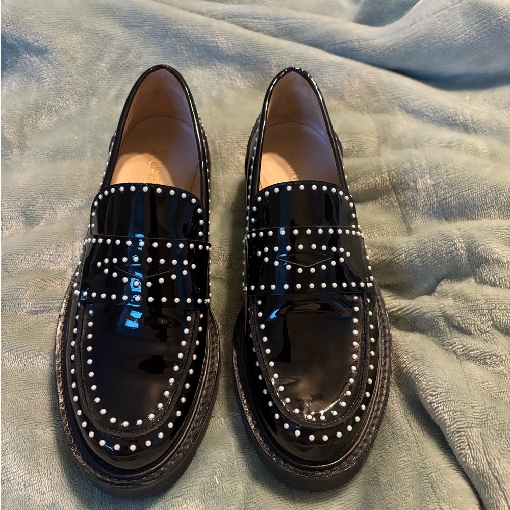 Stuart Weitzman Parker Lift Mini Pearl Loafers